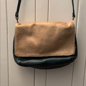 CERI HOOVER Teal Leather Crossover Purse